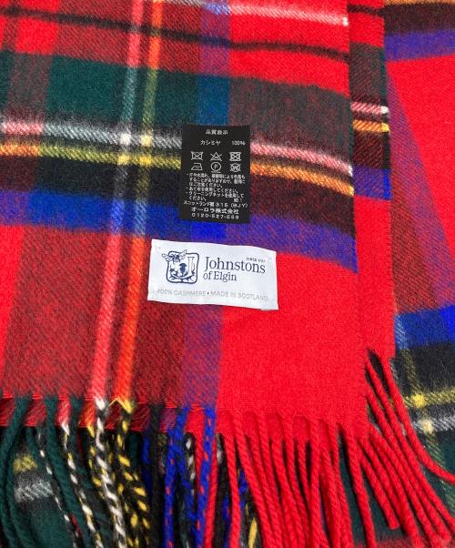 JOHNSTONS OF ELGIN（ジョンストンズオブエルガン）JOHNSTONS OF ELGIN (ジョンストンズオブエルガン) カシミア大判 タータンチェックストール レッドの古着・服飾アイテム