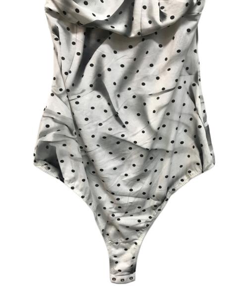 MM6 Maison Margiela（エムエムシックスメゾンマルジェラ）MM6 Maison Margiela (エムエムシックスメゾンマルジェラ) ドット柄 リボン ボディースーツ グレー サイズ:Mの古着・服飾アイテム