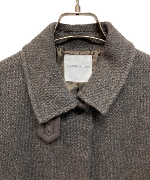 HUMAN WOMAN（ヒューマンウーマン）HUMAN WOMAN (ヒューマンウーマン) ライトウールステンカラーコート ブラウン サイズ:Mの古着・服飾アイテム