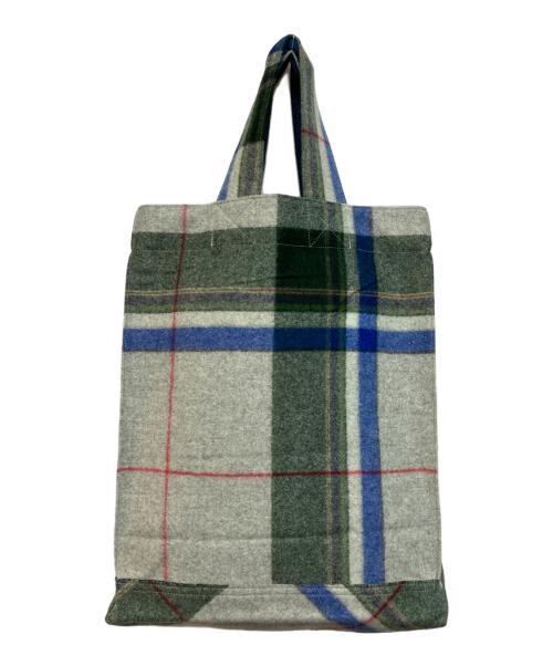BLAMINK（ブラミンク）BLAMINK (ブラミンク) ローデンチェックトートバッグ グレー×グリーンの古着・服飾アイテム