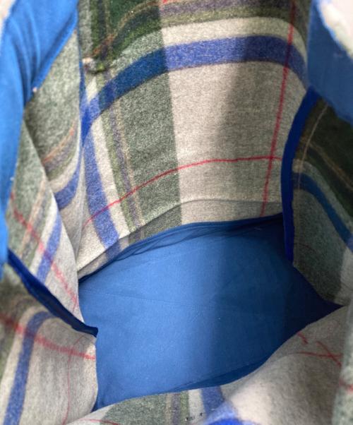 BLAMINK（ブラミンク）BLAMINK (ブラミンク) ローデンチェックトートバッグ グレー×グリーンの古着・服飾アイテム