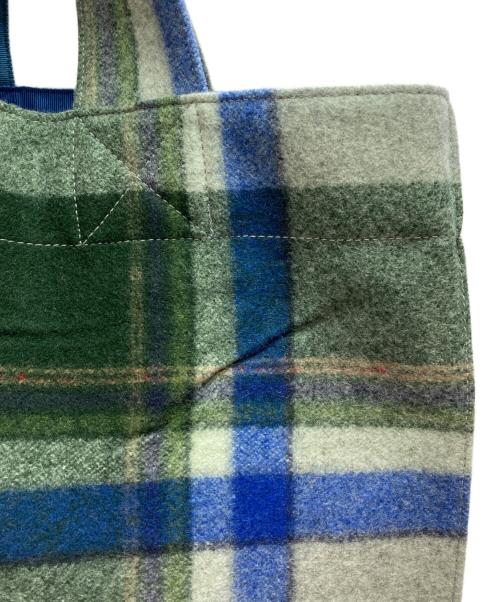 BLAMINK（ブラミンク）BLAMINK (ブラミンク) ローデンチェックトートバッグ グレー×グリーンの古着・服飾アイテム