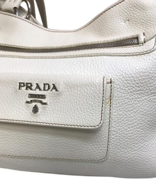 PRADA（プラダ）PRADA (プラダ) レザートートバッグ ホワイトの古着・服飾アイテム
