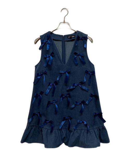 Sister Jane（シスタージェーン）Sister Jane (シスタージェーン) Lyrical Bow Mini Dress インディゴ サイズ:Sの古着・服飾アイテム