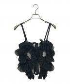 HOUGA×amphiホウガ×アンフィ）の古着「RUFFLED TOPS」｜ブラック×グレー
