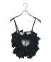 HOUGA (ホウガ) AMPHI (アンフィ) RUFFLED TOPS ブラック×グレー サイズ:M：8000円