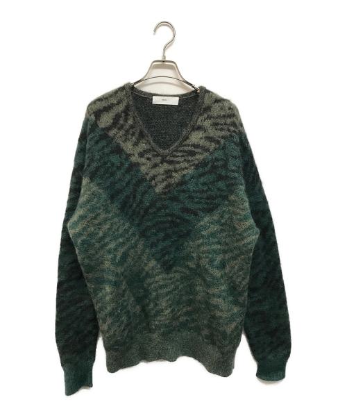 TOGA VIRILIS（トーガ ビリリース）TOGA VIRILIS (トーガ ビリリース) MOHAIR JACQUARD KNIT グリーン サイズ:Lの古着・服飾アイテム