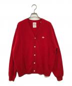 DANTONダントン）の古着「LAMBS WOOL V NECK CARDIGAN」｜レッド