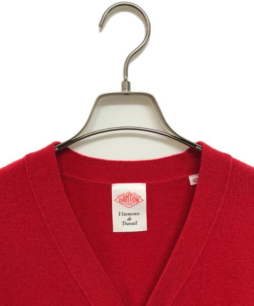 DANTON（ダントン）DANTON (ダントン) LAMBS WOOL V NECK CARDIGAN レッド サイズ:42 未使用品の古着・服飾アイテム