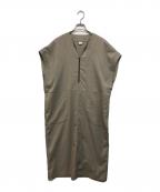 FIL DE FERフィルデフェール）の古着「25SSリネンミックスヘリンボーンカフタンワンピース」｜グレー