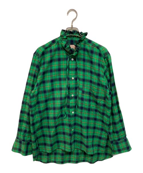 PLAN C（プランシー）PLAN C (プランシー) ゆったりロングスリーブチェックシャツ グリーン サイズ:Sの古着・服飾アイテム