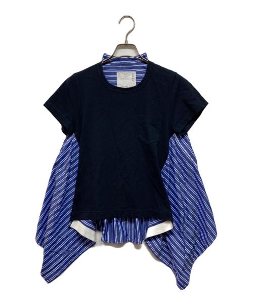 sacai（サカイ）sacai (サカイ) 切替カットソー ブルー×ネイビー サイズ:SIZE 1の古着・服飾アイテム