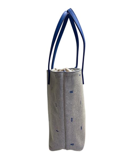 HIROFU（ヒロフ）HIROFU (ヒロフ) 【ジータ】ジャガードレザーコンビトートバッグ M ブルーの古着・服飾アイテム