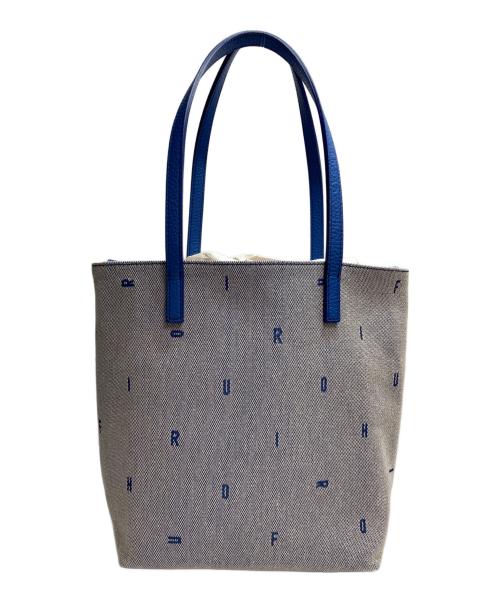 HIROFU（ヒロフ）HIROFU (ヒロフ) 【ジータ】ジャガードレザーコンビトートバッグ M ブルーの古着・服飾アイテム