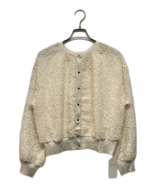 NOLLEY'S（ノーリーズ）NOLLEY'S (ノーリーズ) 2WAYカットジャガードラメ配色カーディガン アイボリー サイズ:38 未使用品の古着・服飾アイテム