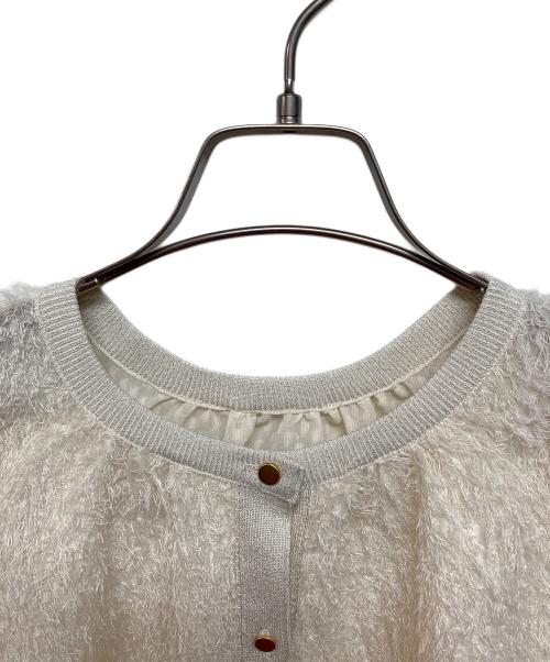 NOLLEY'S（ノーリーズ）NOLLEY'S (ノーリーズ) 2WAYカットジャガードラメ配色カーディガン アイボリー サイズ:38 未使用品の古着・服飾アイテム