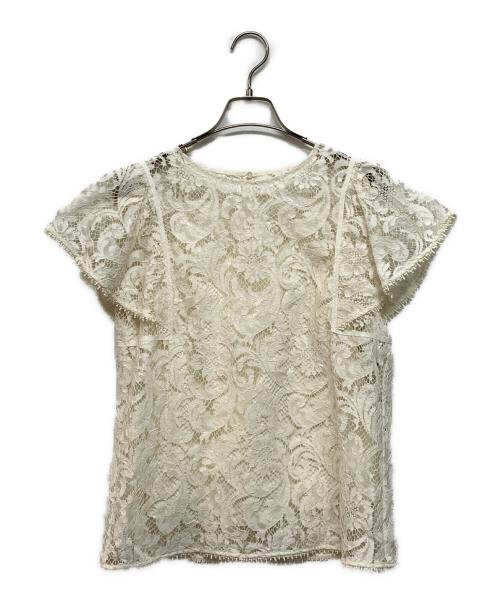 ANAYI（アナイ）ANAYI (アナイ) アイビーリバーレース クルーネックブラウス アイボリー サイズ:36 未使用品の古着・服飾アイテム