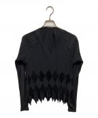 ISSEY MIYAKE FETEイッセイミヤケフェット）の古着「ダイヤ柄プリーツカットソー」｜ブラック