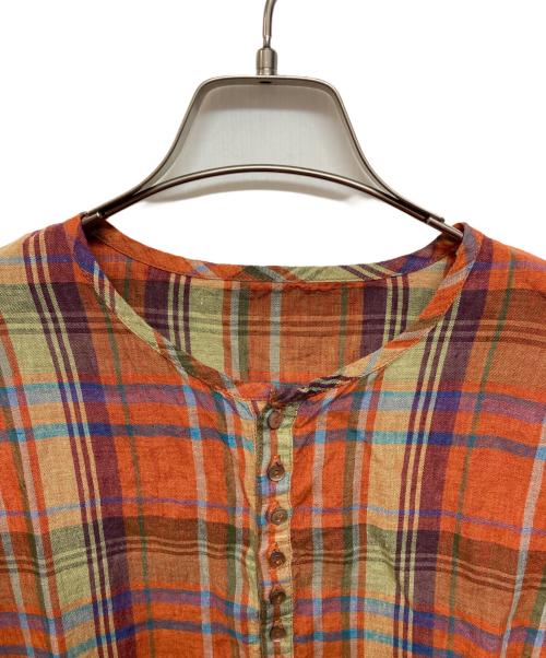 nest Robe（ネストローブ）nest Robe (ネストローブ) リネンブラウス オレンジ サイズ:SIZE Freeの古着・服飾アイテム