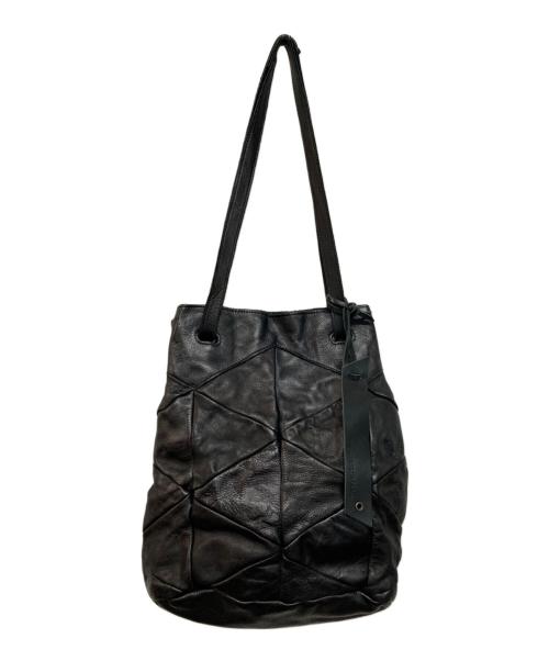 pas de calais（パドカレ）pas de calais (パドカレ) パッチワークレザー 巾着2WAYバッグ ブラックの古着・服飾アイテム