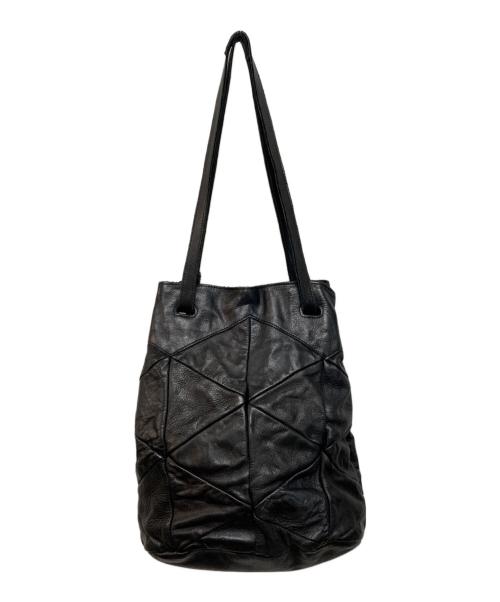 pas de calais（パドカレ）pas de calais (パドカレ) パッチワークレザー 巾着2WAYバッグ ブラックの古着・服飾アイテム