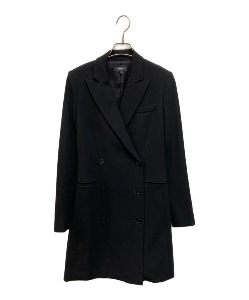 theory（セオリー）theory (セオリー) ダブル6ボタン ロングコート ブラックの古着・服飾アイテム