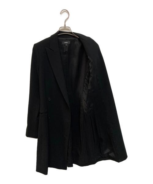 theory（セオリー）theory (セオリー) ダブル6ボタン ロングコート ブラックの古着・服飾アイテム