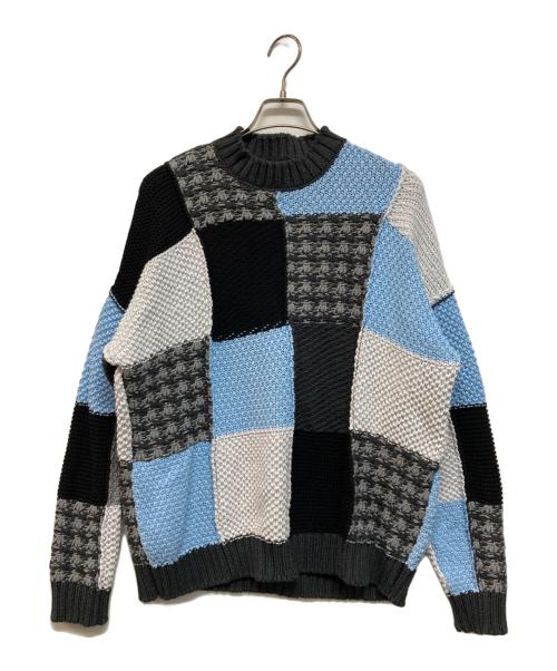 J.W.ANDERSON（ジェイダブリューアンダーソン）J.W.ANDERSON (ジェイダブリューアンダーソン) パッチワークインターシャコットンセーター マルチカラー サイズ:XLの古着・服飾アイテム