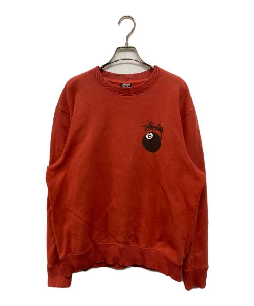 stussy（ステューシー）stussy (ステューシー) 8ボールスウェット レッド サイズ:Mの古着・服飾アイテム