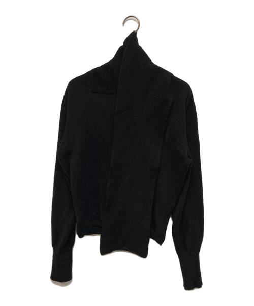 YOHJI YAMAMOTO（ヨウジヤマモト）YOHJI YAMAMOTO (ヨウジヤマモト) マフラードッキングニット ブラック サイズ:Mの古着・服飾アイテム