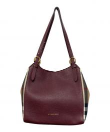 BURBERRY（バーバリー）の古着「メガチェックトートバッグ」｜ワインレッド×ブラウン