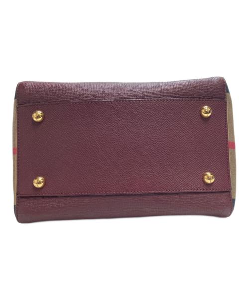 BURBERRY（バーバリー）BURBERRY (バーバリー) メガチェックトートバッグ ワインレッド×ブラウンの古着・服飾アイテム