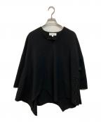 ENFOLDエンフォルド）の古着「スポンジダブルクロススリットポンチョプルオーバー」｜ブラック