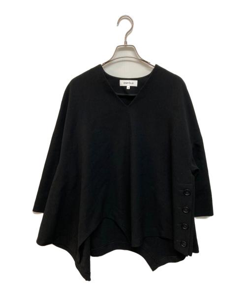 ENFOLD（エンフォルド）ENFOLD (エンフォルド) スポンジダブルクロススリットポンチョプルオーバー ブラック サイズ:36の古着・服飾アイテム