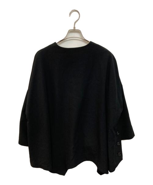 ENFOLD（エンフォルド）ENFOLD (エンフォルド) スポンジダブルクロススリットポンチョプルオーバー ブラック サイズ:36の古着・服飾アイテム