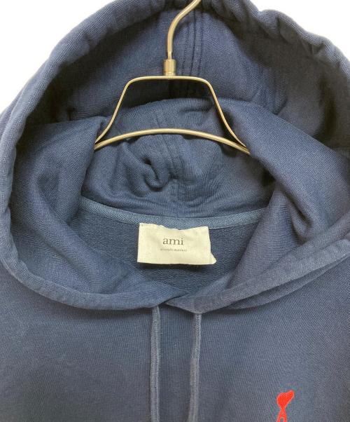 ami（アミ）ami (アミ) 刺繍パーカー ネイビー サイズ:XLの古着・服飾アイテム