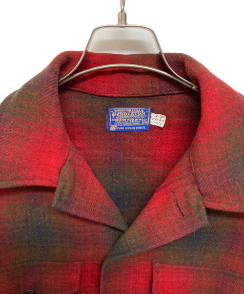PENDLETON（ペンドルトン）PENDLETON (ペンドルトン) 60s オンブレチェックウールジャケット レッド サイズ:Mの古着・服飾アイテム