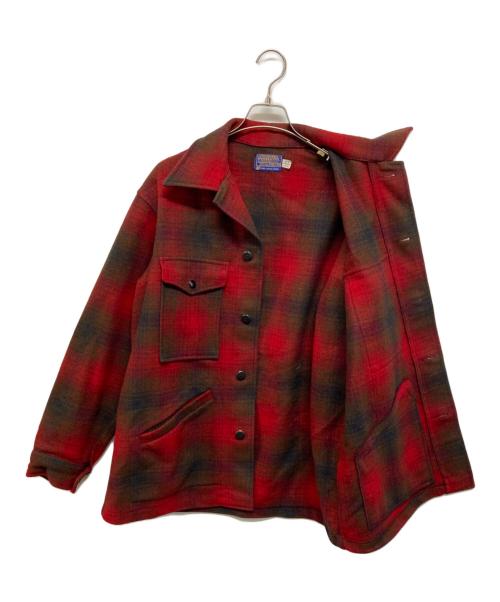 PENDLETON（ペンドルトン）PENDLETON (ペンドルトン) 60s オンブレチェックウールジャケット レッド サイズ:Mの古着・服飾アイテム
