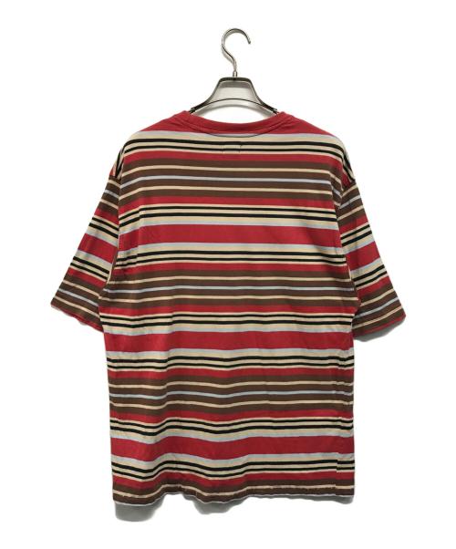 stussy（ステューシー）stussy (ステューシー) ボーダーTシャツ レッド×ブラウン サイズ:Lの古着・服飾アイテム