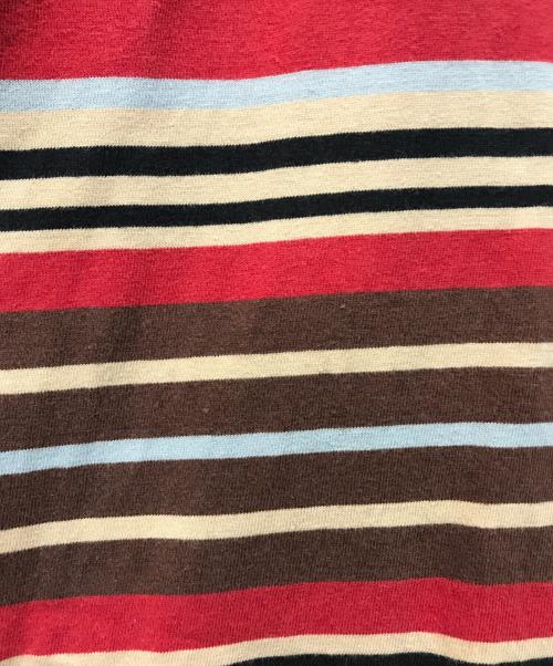 stussy（ステューシー）stussy (ステューシー) ボーダーTシャツ レッド×ブラウン サイズ:Lの古着・服飾アイテム