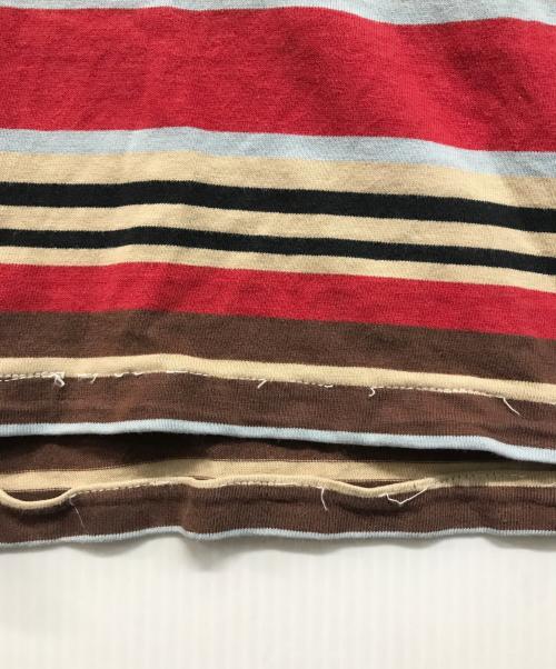 stussy（ステューシー）stussy (ステューシー) ボーダーTシャツ レッド×ブラウン サイズ:Lの古着・服飾アイテム