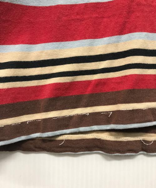 stussy（ステューシー）stussy (ステューシー) ボーダーTシャツ レッド×ブラウン サイズ:Lの古着・服飾アイテム