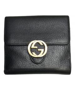 中古・古着通販】GUCCI (グッチ) 長財布 インターロッキングG ブラック