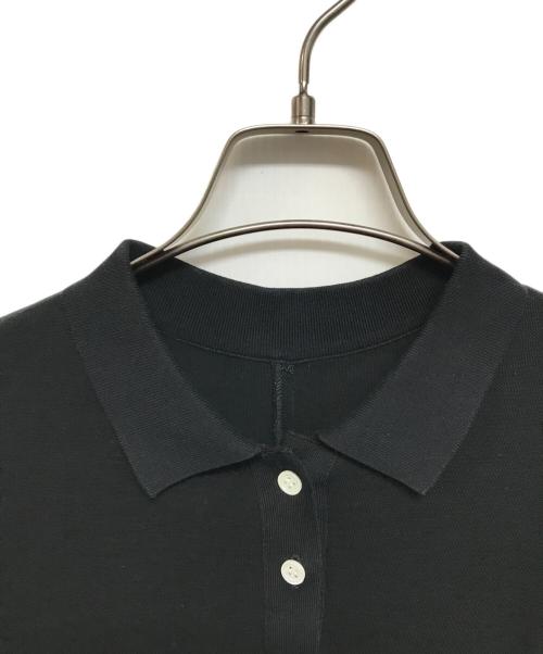 ebure（エブール）ebure (エブール) クリアコンパクトカノコ ポロカラーワンピース ブラック サイズ:Mの古着・服飾アイテム