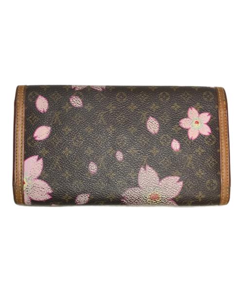 LOUIS VUITTON（ルイ ヴィトン）LOUIS VUITTON (ルイ ヴィトン) ポルトトレゾール・インターナショナル モノグラム・チェリーブロッサム ブラウン×ピンクの古着・服飾アイテム