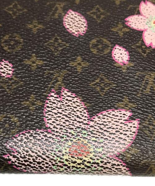 LOUIS VUITTON（ルイ ヴィトン）LOUIS VUITTON (ルイ ヴィトン) ポルトトレゾール・インターナショナル モノグラム・チェリーブロッサム ブラウン×ピンクの古着・服飾アイテム