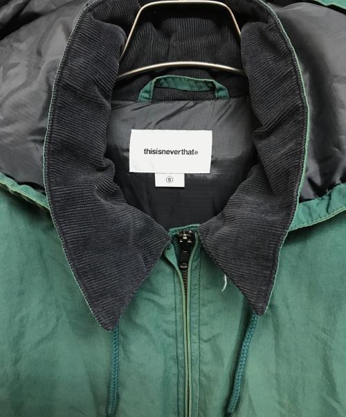 thisisneverthat（ディスイズネバーザット）thisisneverthat (ディスイズネバーザット) Washed Down Puffer Jacket グリーン サイズ:Sの古着・服飾アイテム