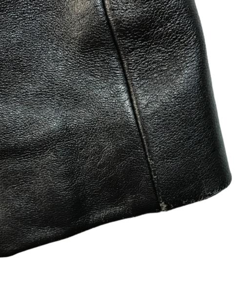 DIESEL（ディーゼル）DIESEL (ディーゼル) バックシフォン切替レザージャケット ブラック サイズ:XSの古着・服飾アイテム