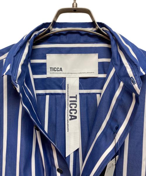 ticca（ティッカ）ticca (ティッカ) スクエアビッグシャツ ブルー×ホワイト サイズ:1 未使用品の古着・服飾アイテム