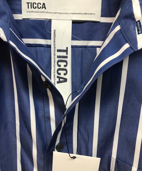 ticca（ティッカ）ticca (ティッカ) スクエアビッグシャツ ブルー×ホワイト サイズ:1 未使用品の古着・服飾アイテム